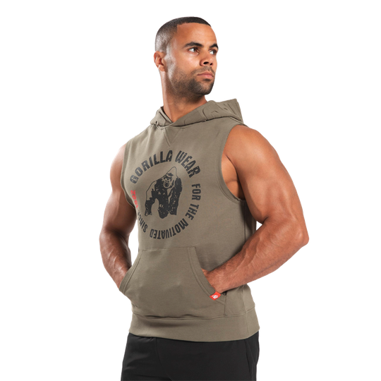 Marshall Sleeveless Hoodie, Army Green