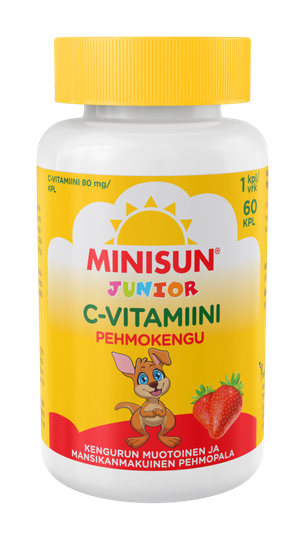 Minisun C-vitamiini Pehmokengu Mansikka 60 kpl