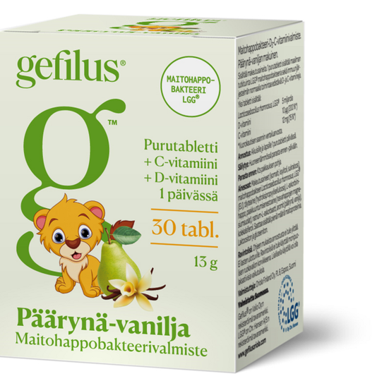Gefilus + D Päärynä Puru tabl 30 kpl