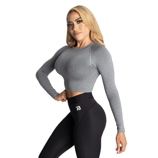 Better Bodies Rib Seamless Crop Ls Grey Melange
