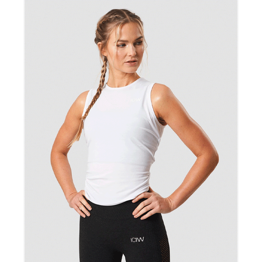Empowering Open Back Tank, White