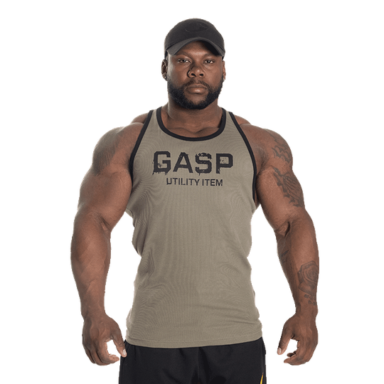 Ribbed T-back, Washed Green