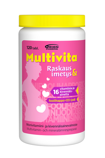 Multivita Raskaus ja imetys monivitamiini 120 tabl