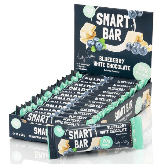 12 X Womens Best Smart Protein Bar 60 G Blueberry White Chocolate