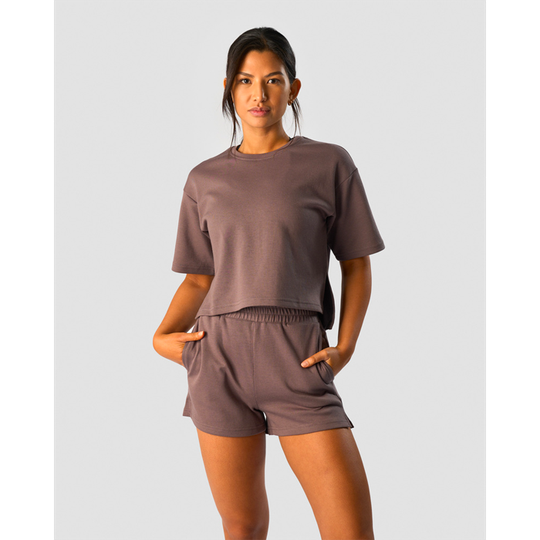 Revive Heavy Cropped T-Shirt Wmn, Dusty Brown