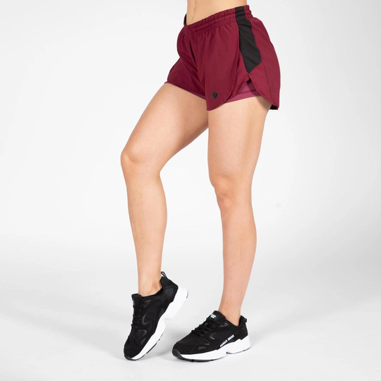Gorilla Wear Salina 2-in-1 Shorts Burgundy Red L