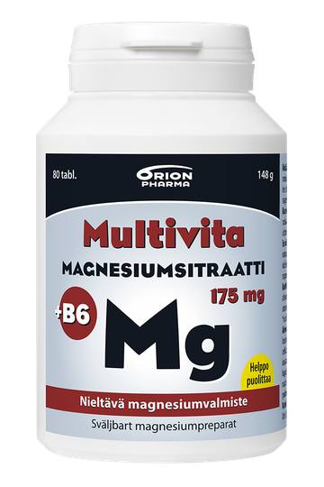 Multivita Magnesiumsitraatti+B6 175mg 80kpl