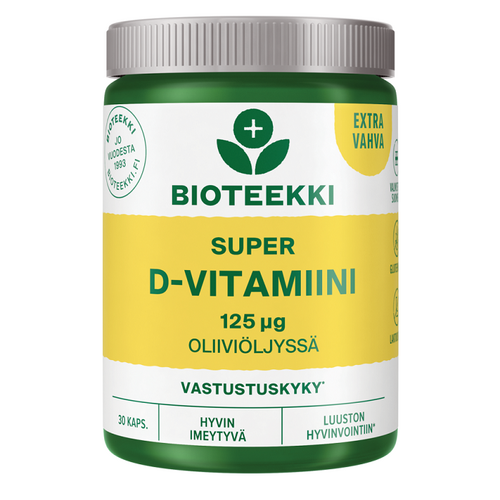 Bioteekin Super D-vitamiini 125 mikrog 30 kapselia