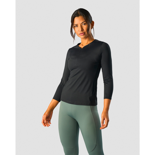 Charge Zipper 7/8 Sleeve Wmn, Black