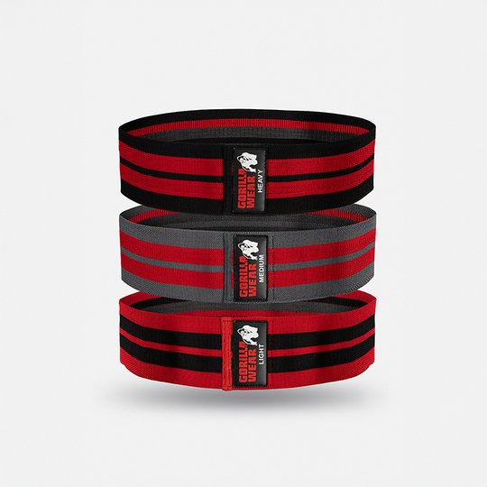 Glute band 3-pack Musta Punainen Harmaa