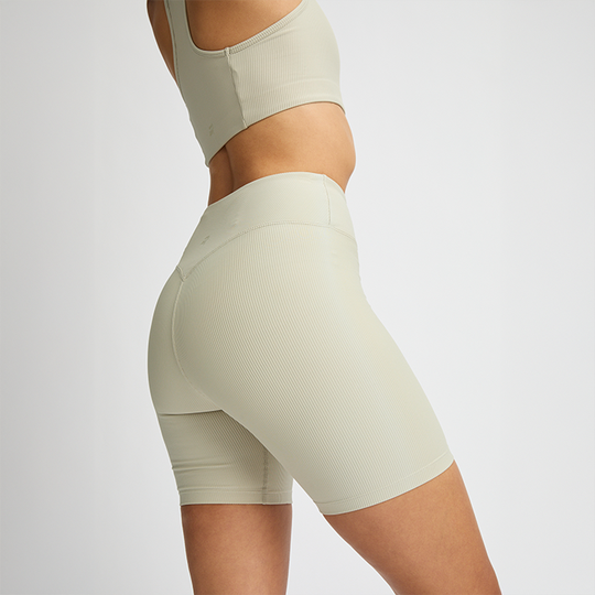 Ribatut Pyöräilyshortsit Beige