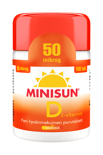 Minisun D-Vitamiini 50 mikrog 100 purutabl