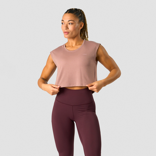 Stride Cropped Tank, Light Mauve