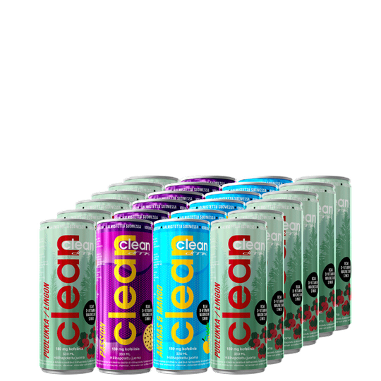 24 x Clean Drink, 330 ml, Eri makuja