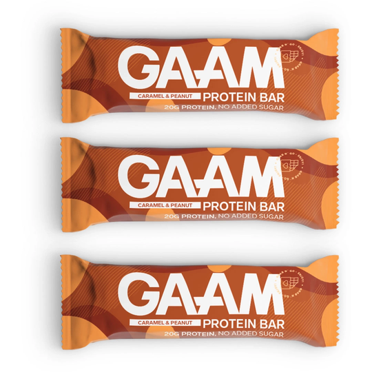 3 X Gaam Protein Bar 55 G Caramel & Peanut