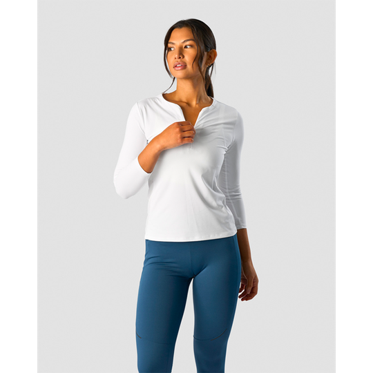 Charge Zipper 7/8 Sleeve Wmn, White