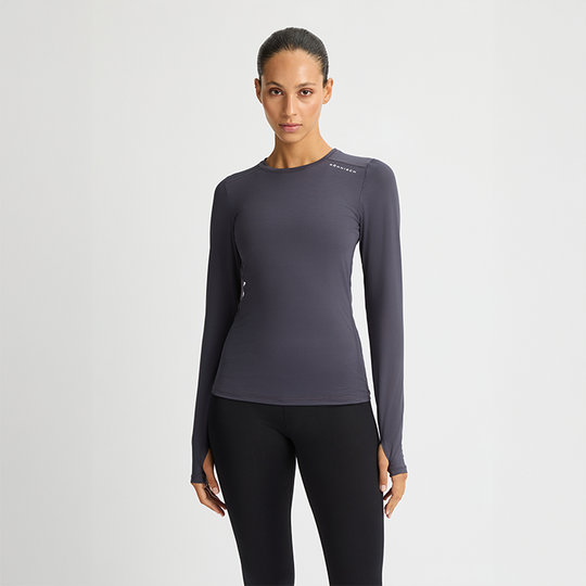 Jacquard Long Sleeve, Dark Grey Plum