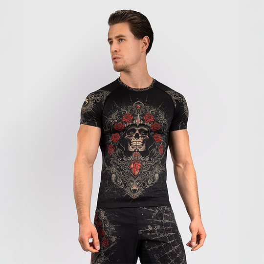 Santa Muerte 5.0 Lyhythihainen Rashguard Musta Kulta