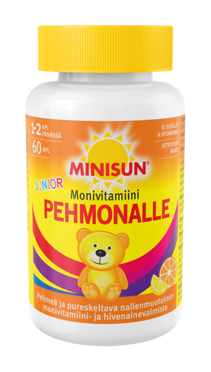 Minisun Pehmonalle Sitrus Monivitamiini Junior 60 kpl pehmeä pureskeltava monivitamiini
