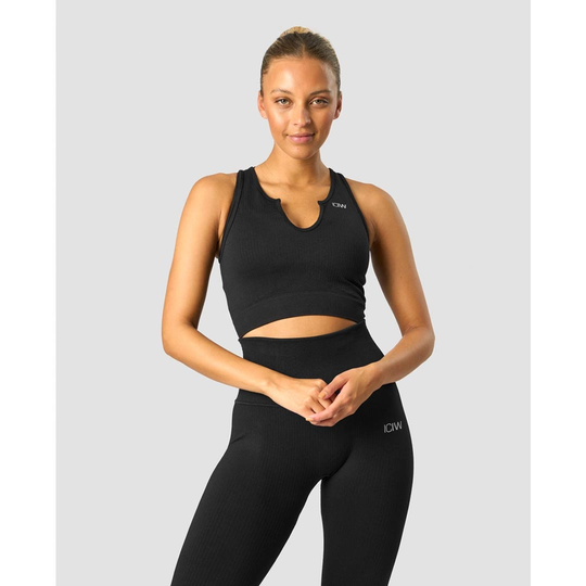 Icaniwill Ribbed Define Seamless Tank Top Black