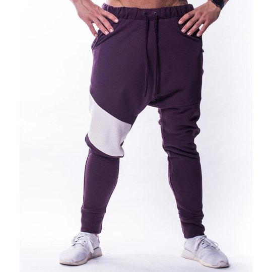 Nebbia Mens Drop Crotch Pants Burgundy Xxl