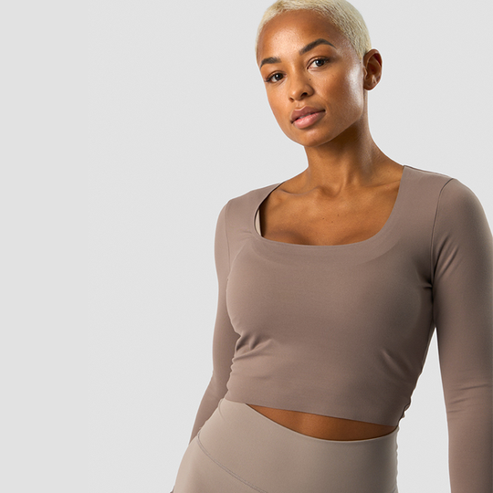 Nimble Soft Cropped Long Sleeve, Dusty Brown