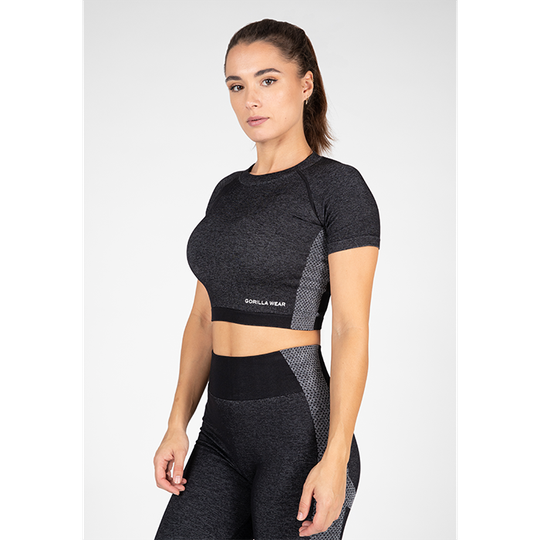 Selah Seamless Crop Top, Black
