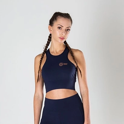 Fitnessjunkie Signature Crop Top Navy Xs