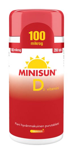 Minisun D-vitamiini 100 mikrog 200 tabl