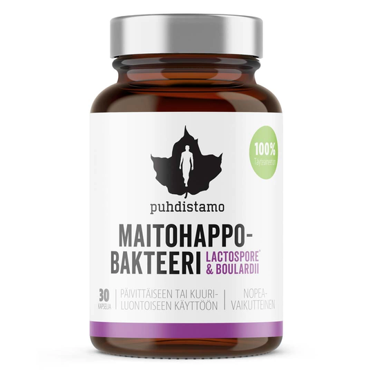 Puhdistamo Maitohappobakteeri - Lactospore & Boulardii 30 Kaps