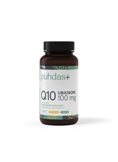 Puhdas+ Vahva Ubikinoni Q10 100 mg + C-vitamiini 60 kaps