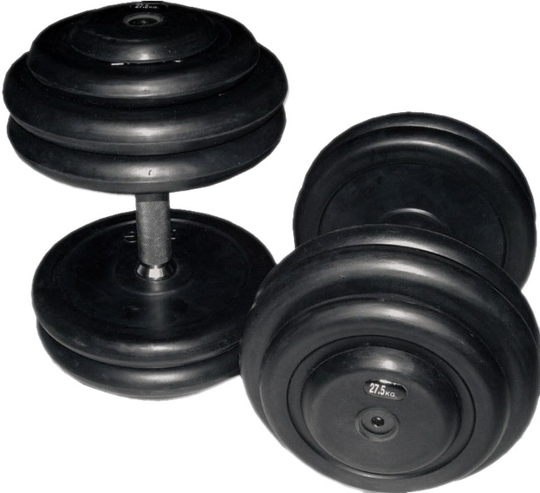 Kumitetut kiinteät käsipainot 2x 16 kg