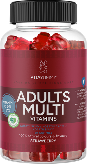 VitaYummy Adults Multi Strawberry monivitamiini 60 kpl