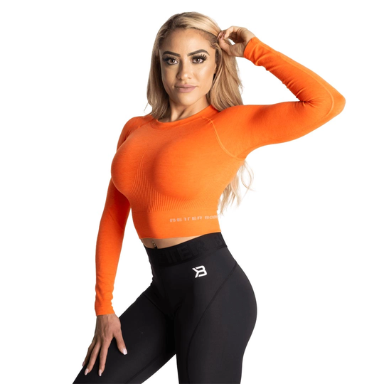 Better Bodies Rib Seamless Crop Ls Sunset Melange M