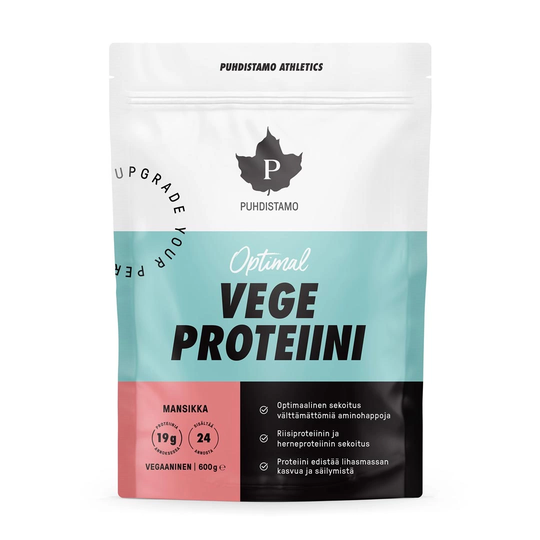 Puhdistamo Optimal Vege Proteiini 600 G Mansikka