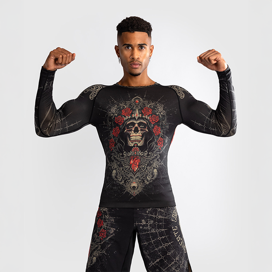 Santa Muerte 5.0 Pitkähihainen Rashguard Musta Kulta