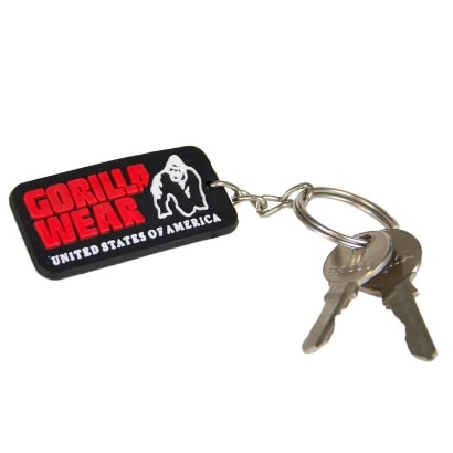 Gorilla Wear Rubber Logo Keychain Black/red