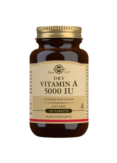 Solgar A-vitamiini 5000 IU (retinyylipalmitaatti) 100 tabl