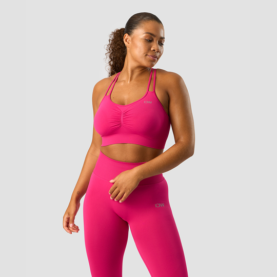 Define Seamless Scrunch Sports Bra, Bright Pink