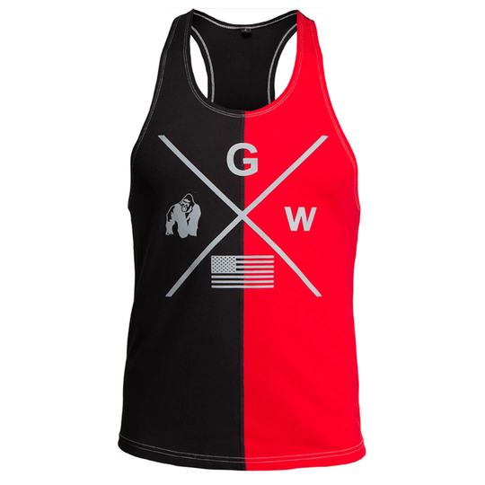 Gorilla Wear Sterling Stringer Tank Top Black & Red Xl