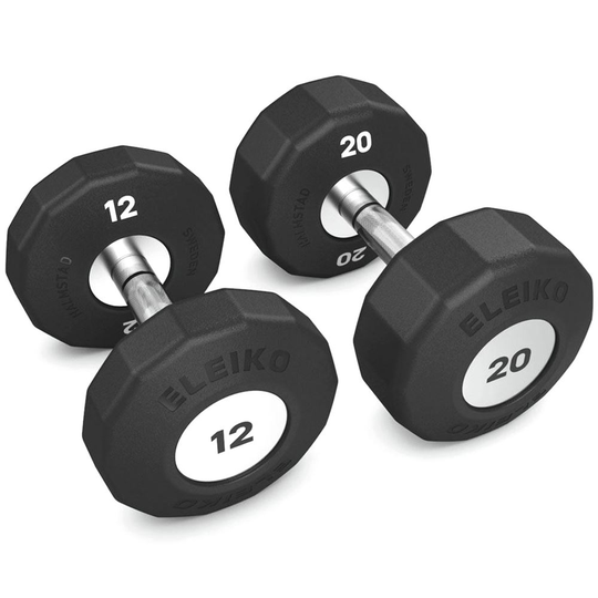 Eleiko Evo Dumbbell Fixed Set 12-20 kg, Kromi