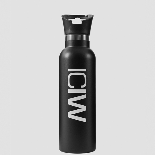 Vesipullo Ruostumatonta Terästä 600 ml Musta/Valkoinen