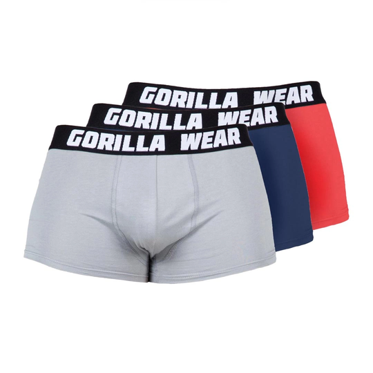 Gorilla Wear Boxershorts 3-pack Grey/navy/red