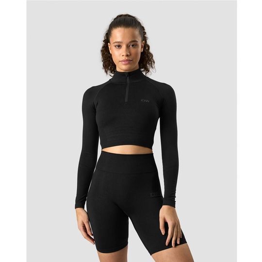 Icaniwill Define Cropped 1/4 Zip Black L