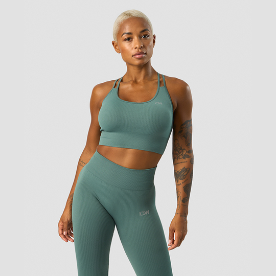 Ribbed Define Seamless Sports Bra, Sea Green