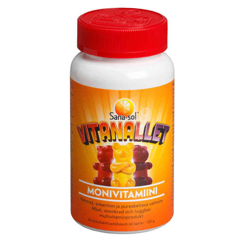 Sana-Sol Vitanallet monivitamiini 60 kpl KESTO 10/2025