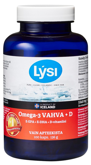 Lysi Omega-3 Apteekkarin Vahva + D 100 kaps