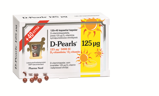 D-Pearls 125 mikrog EXTRA 120+40 kaps
