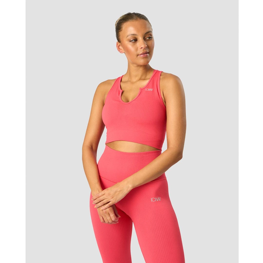 Icaniwill Ribbed Define Seamless Tank Top Coral Red