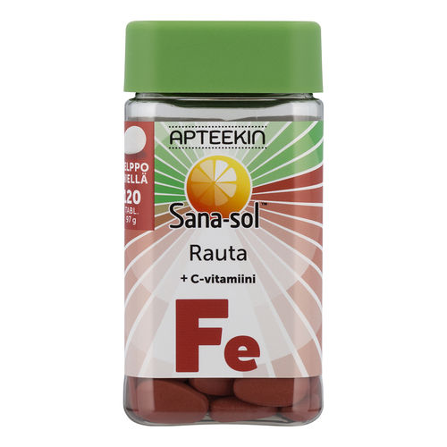 Apteekin Sana-sol Rauta+C-vitamiini 120 tablettia